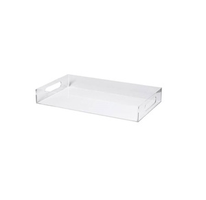 High On Demanding Rectangle <b>Clear</b> Acrylic Serving Tray with Handles Customize Design Acrylic Tray Factory Customized - Product Image 6