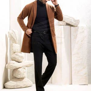 Manteau long en laine pour homme avec logo personnalisé, respirant, décontracté pour l'hiver, en vente en ligne - Product Image 5