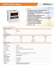 รีเลย์ป้องกันไฟรั่วลงดินแบบดิจิตอล Selec EFR-341-2-CE พร้อม EEPROM และการสื่อสาร Modbus สำหรับการควบคุมอุตสาหกรรม - Product Image 4