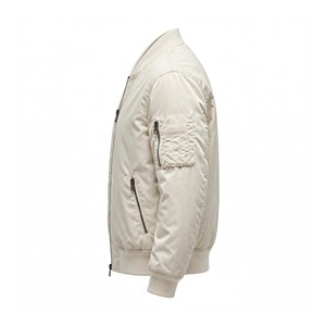 Veste décontractée beige pour homme, fermeture éclair, col rabattu, couleur unie, polyester, coupe classique, automne - Product Image 6