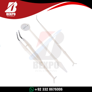 Kit d'examen dentaire jetable avec miroir, sonde exploratrice, pince, kit de nettoyage buccal avec sonde, pinces, miroirs buccaux, 3 pièces - Product Image 6