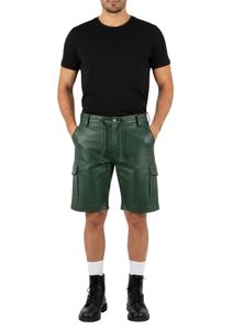 Servicio OEM, Pantalones Cortos de Cuero para Hombre, Personalización Disponible, Cordón Ajustable, Transpirables, Seis Bolsillos, Pantalones Cortos de Cuero Casuales para Hombre - Product Image 2