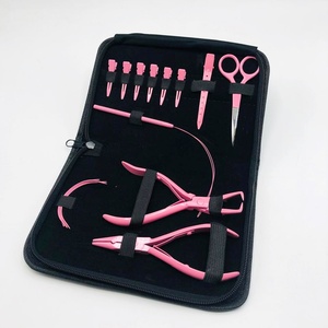 Kit Profesional de Herramientas para Extensiones de Cabello de Acero Inoxidable, Alicates Rosados, Aguja de Tracción, Enhebrador de Bucles, Anillas Micro, Clips para Cabello - Product Image 4