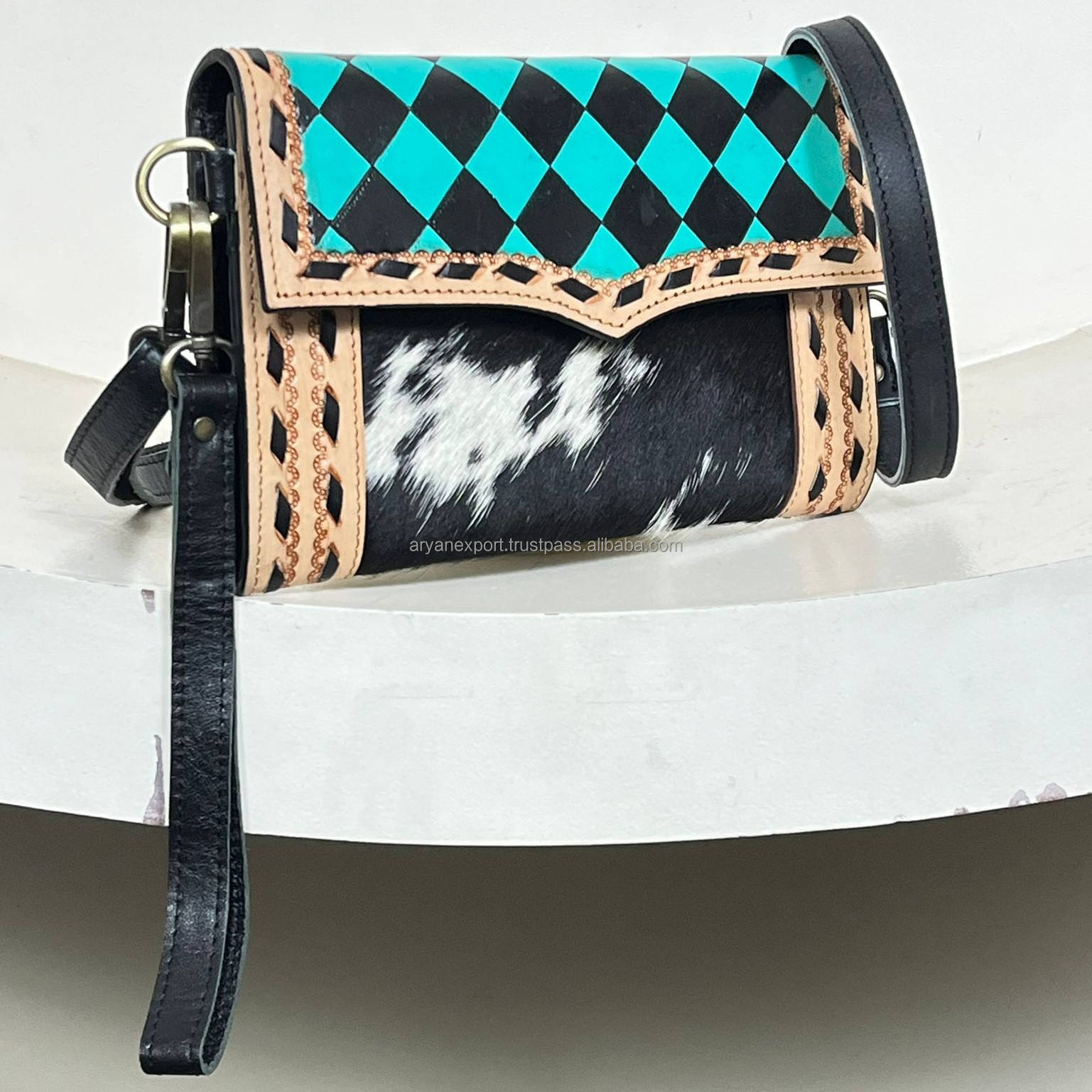 Black & Turquoise Checkered