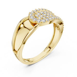 Round Cut Lab Grown Diamond <b>Ring</b> 14K 18K Solid Gold Luxury Buckle Belt Pave Diamond <b>Ring</b> For <b>Mens</b> Custom Fine Jewelry Wholesale - Product Image 4