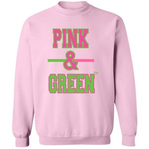 Light <b>Pink</b> <b>Pink</b> & Green Graphic Crewneck Pullover Sweatshirt <b>Long</b> <b>Sleeve</b> Ribbed Cuffs Casual Women's Fleece <b>Top</b> Fashion Street - Product Image 1