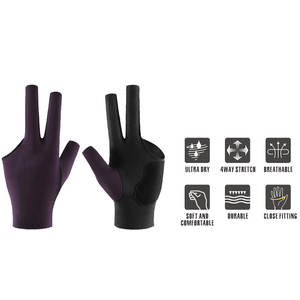 Guantes de Snooker Unisex Más Vendidos, Transpirables, de Tres Dedos, con Muñequera Ajustable de Velcro, para Mano Izquierda o Derecha, con Logotipo Personalizado - Product Image 6