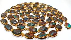 Cadena con Conector de Cuarzo Fordite en Forma Libre Briolette de 10x15mm - Product Image 6