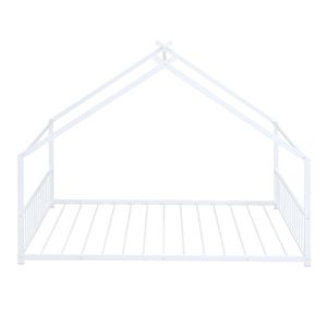 Letto a capanna in metallo bianco a grandezza naturale per bambini - Product Image 6