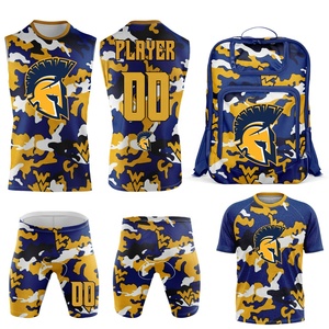 ชุดยูนิฟอร์มฟุตบอล 7 คน สำหรับผู้ใหญ่ แบบสั่งทำพิเศษ พิมพ์ลายแบบ Sublimation ออกแบบธงชาติของคุณเอง สีและขนาดตามสั่ง ไซส์พลัส ป้องกันแบคทีเรีย - Product Image 1