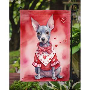 Multicolor American Hairless Terrier Valentine's Garden Flag Décoratif Boîte aux lettres Patio Banner for Yard Lawn Artwork for Flower - Product Image 3