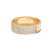 Bague d'éternité audacieuse en or massif 14 carats avec diamants de laboratoire épais de clarté VVS, pavée, pour femme et homme, certifiée 0,65 CTW, idéale pour les fêtes