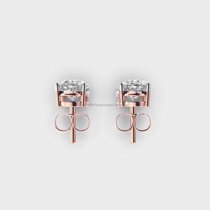 Luxury Oval Cut Diamond <b>Stud</b> Earrings 925 <b>Silver</b> Classic Solitaire Diamond Earrings For Women Wedding Jewelry - Product Image 2