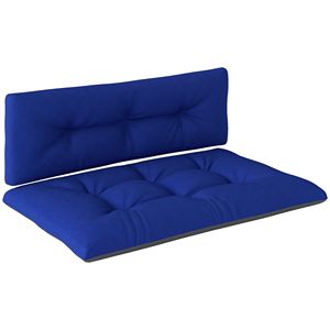 Cuscini da Esterno Blu Navy per 2 Posti, Spessore 3,9 Pollici, Design Trapuntato, Cuscini di Ricambio per Pallet da Giardino - Product Image 1