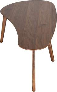 Table basse abstraite de style Mid-Century Modern en bois massif, forme unique, pour salon - Product Image 4