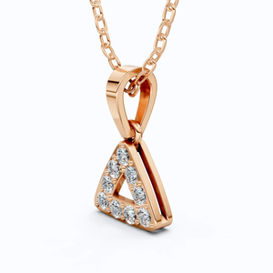 14K Yellow Gold Geometric Triangle Halo Lab Grown Diamond IGI Certified Rhodium Plated Pendant <b>Necklace</b> Modern Minimalist Fine - Product Image 4