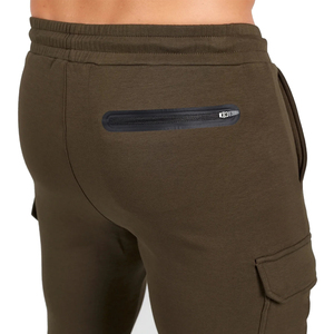 <b>Men's</b> Olive <b>Green</b> <b>Cargo</b> Joggers Gym Wear Mid Waist Drawstring Casual <b>Pants</b> With Side Pockets Regular Fit Training Athletic Wear - Product Image 4