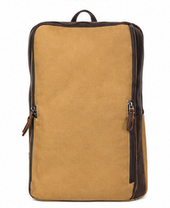 Modern Canvas and Leather <b>Laptop</b> <b>Backpack</b> Large Capacity Lightweight College Office Travel Business <b>Backpack</b> for Men and Women - Product Image 1
