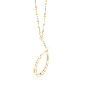 Colgante de oro amarillo con diamante de corte brillante redondo cultivado en laboratorio para uso diario de mujer, oro de 10K, 14K, 18K, plata 925, 935 - Product Image 4