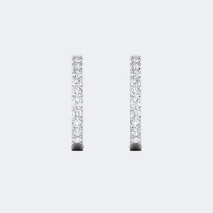 0.35CTW Round Cut Pavé Set Double Row Huggie Hoop Diamond Earrings - Product Image 5