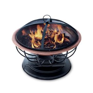 Brasero extérieur en cuivre fait main, bol chauffant en métal durable, centre de table élégant pour jardin et patio, idéal pour les soirées en famille - Product Image 4