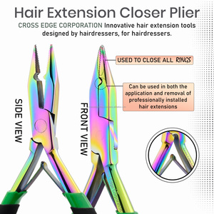 Wholesale hair <b>extensions</b> tools <b>Micro</b> beads kit wholesale ring remover pliers Loop and Pulling needles Tool stainless steel - Product Image 4