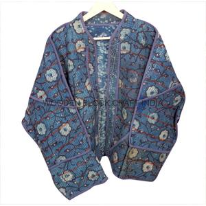 เสื้อแจ็คเก็ตผ้าฝ้ายคันธาลายดอกไม้ ดีไซน์หรูหรา ระบายอากาศได้ดี เป็นมิตรกับสิ่งแวดล้อม แขนเสื้อปกติ เหมาะสำหรับใส่ในฤดูใบไม้ร่วง สำหรับผู้หญิง - Product Image 6