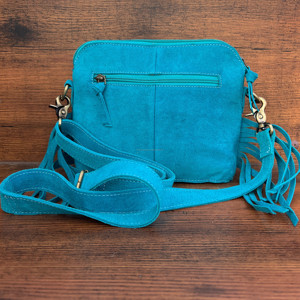 2024ใหม่แฟชั่นตะเข็บบูทหนังนิ่มแท้สีเทอร์ควอยซ์กระเป๋าสะพายข้างสำหรับผู้หญิงหรูหรา - Product Image 4