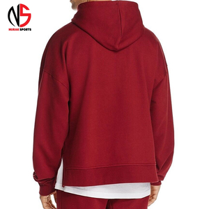 เสื้อฮู้ดผู้ชายสีแดงเลือดหมู ผ้าฟลีซ สวมใส่สบาย สไตล์สตรีทแวร์ ผ้าฝ้าย 100% ทรงปกติ เหมาะสำหรับใส่ในฤดูหนาว ยี่ห้อ Nurak ขายดี - Product Image 3