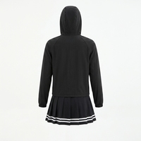 Ensemble short et haut court à manches longues en polaire unie pour femme, respirant, séchage rapide, mélange polyester-coton, deux pièces, été