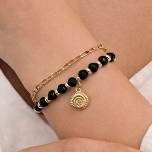 Pulsera de Cadena con Cuentas en Capas Estilo Bohemio, Chapada en Oro de 14K, con Cuentas de Cristal, para Mujer, Regalo, Joyería al por Mayor, Rizir Fashion - Product Image 2