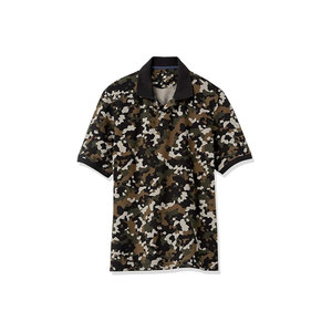 เสื้อยืดโปโลสำหรับผู้ชายขนาดพลัสไซส์ผ้าโพลีเอสเตอร์พิมพ์ลายสีพื้น - Product Image 4