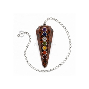 Péndulo de Chakra Directo de Fábrica, Péndulo de Larvikita de 7 Chakras, Péndulo de Cristal de Siete Chakras para Meditación, Suministro al por Mayor - Product Image 6
