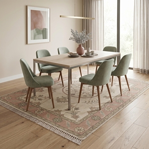 Modern Floral Area Rug Soft Ground <b>Carpet</b> with Tassel Border for Dining Room Bedroom Home Decor - Product Image 5
