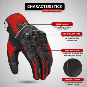 Gants de moto en cuir imperméables pour la protection, compatibles avec les écrans tactiles, vente en gros - Product Image 2