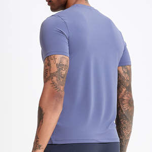 Ropa Deportiva de Primera Calidad para Hombre, Camisetas de Gimnasio y Fitness, Camiseta de Cuello Redondo Lisa para Hombre, Spandex/Poliéster, Logotipo Personalizado - Product Image 4