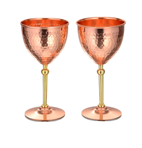 Copas de Vino Modernas de Cobre con Tallo Redondo, Juego de 4, Diseño Moderno y Lujoso para Fiestas, Bodas y Eventos - Product Image 1