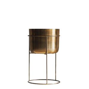 Macetas de Metal de Latón con Soporte, Juego de 3 Macetas Modernas Minimalistas Doradas para Decoración del Hogar, Maceteros de Estilo Moderno de Mediados de Siglo - Product Image 1