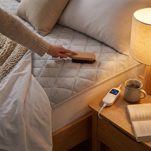 Surmatelas chauffant électrique 220V, taille Queen, en fausse fourrure pelucheuse et flanelle, 10 niveaux de chaleur, arrêt automatique, lavable en machine, pour la maison, certifié ETL FCC - Product Image 5