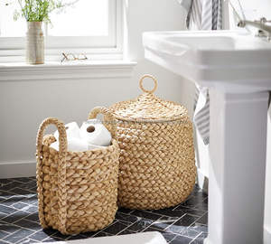 Wholesale Vietnamse Natural Water Hyacinth Seagrass Woven <b>Laundry</b> <b>Basket</b> Storage <b>Basket</b> - Product Image 4