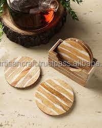 ARTISAN CRAFT Sous-verres de boisson personnalisés écologiques en bois rectangulaires de style classique de qualité supérieure Tapis de table faits à la main - Product Image 5