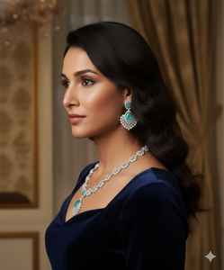 ชุดสร้อยคอทองเหลืองงานฝีมือเคลือบผิวแบบโบราณขายดี พร้อมต่างหูเข้าชุด สำหรับงานแต่งงาน งานเทศกาล งานปาร์ตี้ และชุดเจ้าสาว - Product Image 6