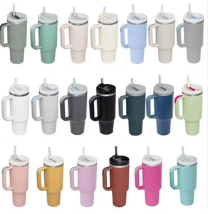 Vaso Térmico Personalizado de Doble Pared con Recubrimiento en Polvo, 40 oz, con Asa, Aislado para Bebidas Frías y Calientes, de Acero Inoxidable, con Pajita - Product Image 6