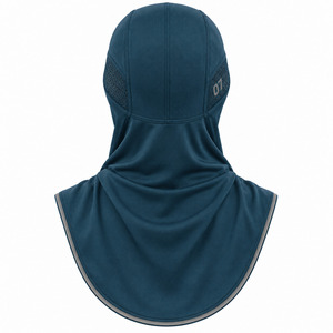 Mineral Crescent <b>Sports</b> <b>Hijab</b> Breathable Mesh Panels Reflective Pewter Trim Modest Athletic Running Head Cover - Product Image 2