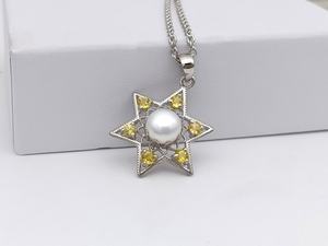 Colgante de Estrella con Perla de Zafiro, Plata de Ley 925, Joyería Hecha a Mano con Piedras Preciosas Naturales, Elegante Regalo para Mujer - Product Image 5