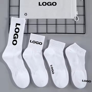 Calcetines Deportivos Tri Pro para Hombre, Secado Rápido, 100% Algodón, con Logotipo en el Puño, Transpirables, para Correr y Entrenar, Color Sólido Blanco Gris, Primavera - Product Image 5