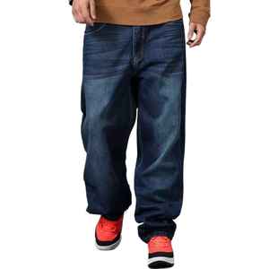 Manufacturer Direct Men's Wholesale Breathable Casual Dark Straight Solid Denim Jeans Embroidery for Summer Autumn Winter - Product Image 2