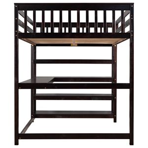 Letto a soppalco espresso a grandezza naturale con ripiani contenitore e scrivania sottoletto, set camera da letto (Vecchio SKU SM000246AAP 1) - Product Image 6