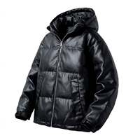 Veste en cuir unisexe d'hiver, décontractée, brodée, moelleuse, de luxe, coupe-vent, imperméable, à col montant, réversible et respirante