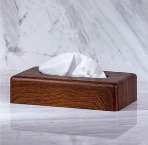Boîte à mouchoirs rectangulaire en bois avec base à ouverture facile pour un remplacement rapide des mouchoirs - Product Image 1